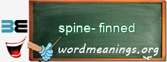 WordMeaning blackboard for spine-finned